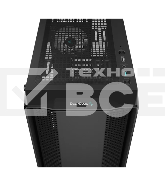 Компьютерный корпус Deepcool CC560 ARGB V2 без БП, боковое окно (закаленное стекло), 3x120мм ARGB LED вентилятор спереди и 1x120мм ARGB LED вентилятор сзади, черный, ATX