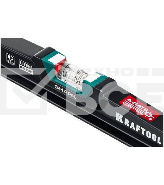 Литой уровень KRAFTOOL с глазком A-RATE CONTROL, 600 мм Shark
