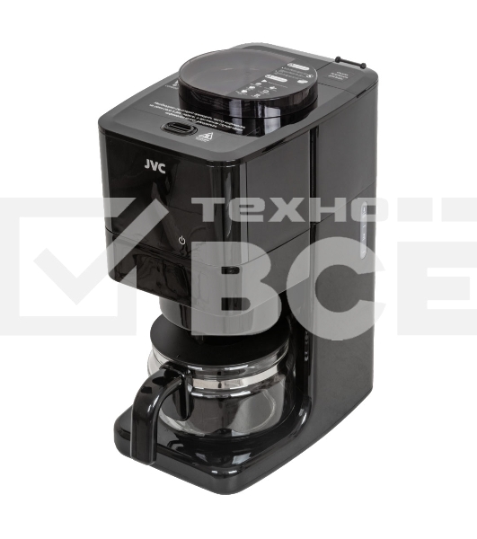 Кофеварка капельная JVC JK-CF37 чёрный, зерновой/молотый, 0.6 л, 730 Вт
