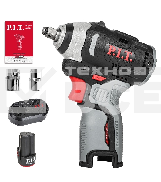 Гайковерт P.I.T. PIW12K-120A/1 аккум. патрон:квад.3/8