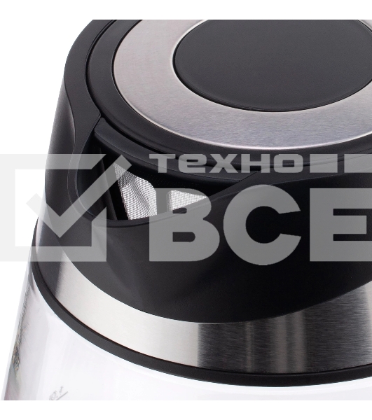 Чайник электрический Vitek VT-1177 1.7л. 2200Вт серебристый/черный корпус: стекло/металл/пластик