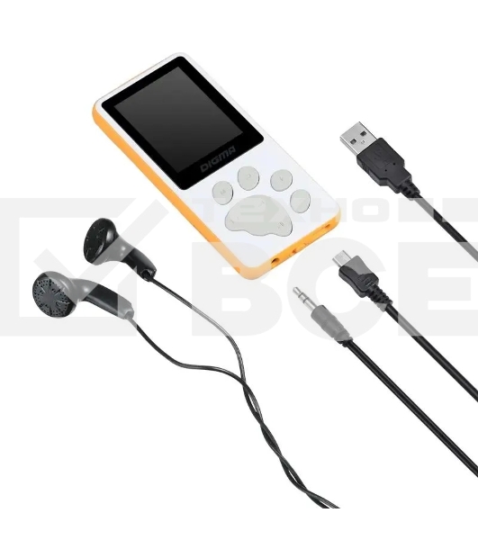 Плеер Hi-Fi Flash Digma S4 8Gb белый/оранжевый/1.8