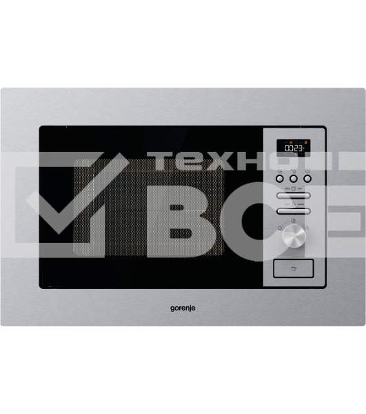 Микроволновая печь встраиваемая Gorenje BM201AG1X нержавеющая сталь, 20 л, 800 Вт, переключатели - поворотный механизм/кнопки