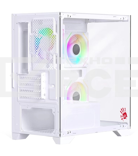 Компьютерный корпус Bloody BD-CC103F белый без БП mATX 7x120mm 1xUSB2.0 1xUSB3.0 audio bott PSU