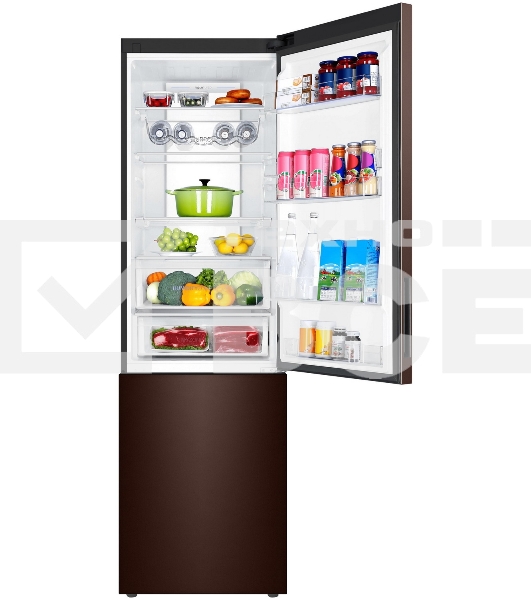 Холодильник Haier C4F740CLBGU1 коричневый двухкамерный 286/115л морозилка снизу, No Frost