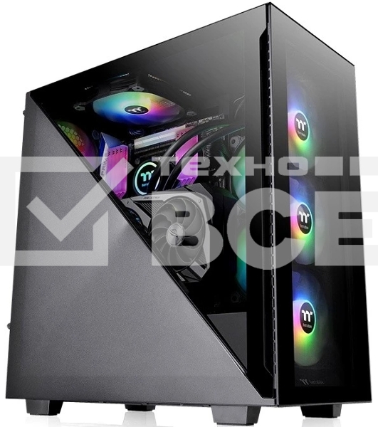 Компьютерный корпус Thermaltake Divider 300 TG ARGb черный без БП ATX 2x120мм 2xUSB 3.0 audio front door bott PSU