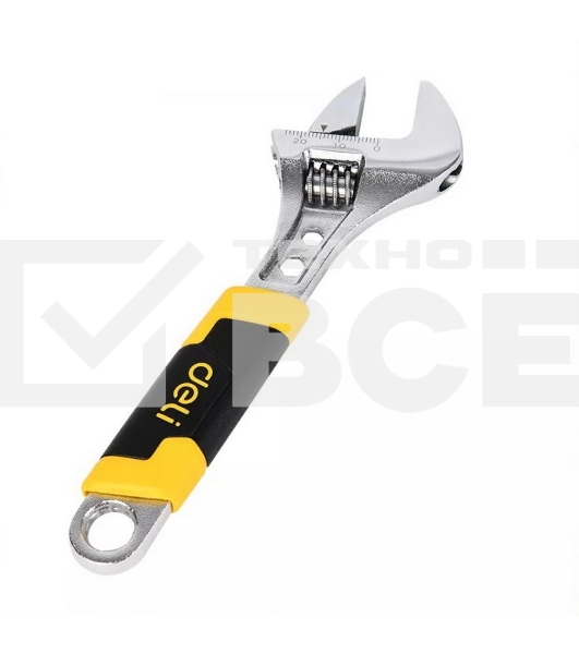 Разводной ключ Deli DL30106 150мм, обрезиненная ручка, диапазон захвата 0-22мм