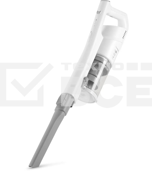 Пылесос вертикальный Coolfort CF-3004 белый, питание от аккумулятора, 150 Вт, уборка сухая/влажная, пылесборник 0,5 л, работа от АКБ max 30 мин.