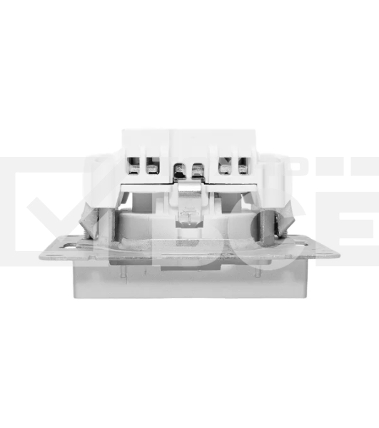 Механизм розетки EKF UP1-SOA-111 16А, с заземлением, со шторками, алюминий Эпика