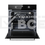 Духовой шкаф Kuppersberg HO 606 X line, High-Tech, 78 л, поворотное управление, дисплей, таймер, 6 режимов, макс. температура 310 градусов, телескопические направляющие (на 1 уровень), цвет черный, цвет фурнитуры нержавеющая сталь, фото3