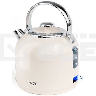 Чайник электрический Candy CK-205 1.7л. 2200Вт слоновая кость корпус: нерж.сталь