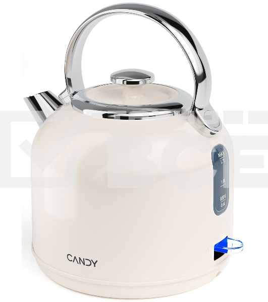 Чайник электрический Candy CK-205 1.7л. 2200Вт слоновая кость корпус: нерж.сталь
