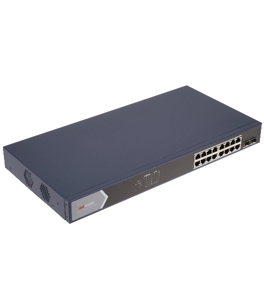 Коммутатор Hikvision DS-3E0518P-E/M, 16×1 Гбит/с PoE + 1×1 Гбит/с RJ45 + 1×1 Гбит/с SFP, неуправляемый