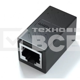 Модуль RJ-45 (F) <->RJ-45(F) ,FTP, проходной, ABS пластик, черный, кат. 5e VCOM <CT251S>