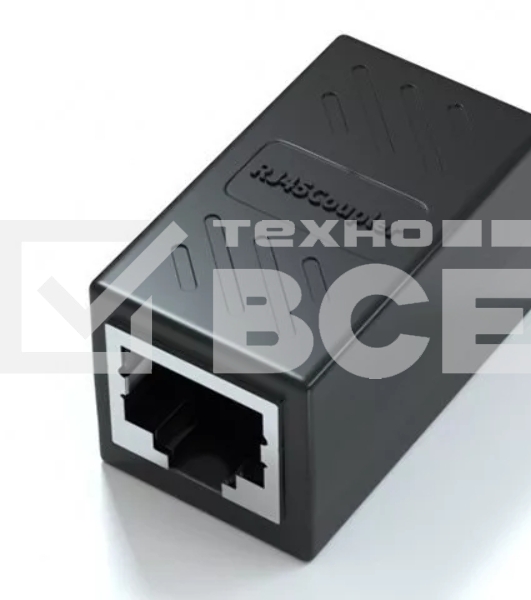 Модуль RJ-45 (F) <->RJ-45(F) ,FTP, проходной, ABS пластик, черный, кат. 5e VCOM <CT251S>