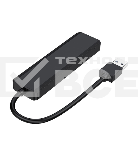 Концентратор USB 3.0 Gembird UHB-C414, 4 порта, кабель 19см, с доп питанием (Type-C)