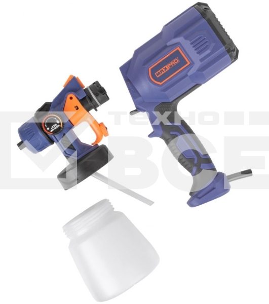 Распылитель электрический MAX-PRO MPSG550/800V 550 Вт, 2,5 мм, 800 мл, 60 din/сек, 700 мл/мин, 1,3 кг, HVLP, коробка