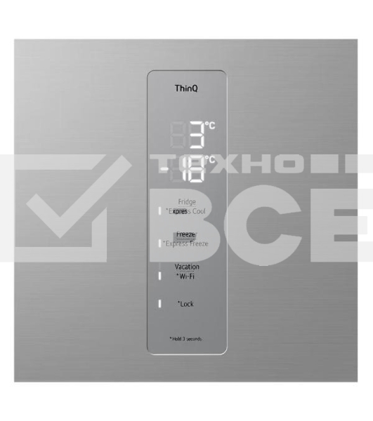 Холодильник LG GC-B459ANMW серебристый двухкамерный 234/110л морозилка снизу