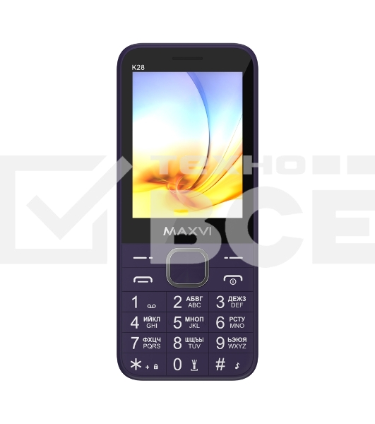Мобильный телефон Maxvi K28 32/32Mb фиолетовый