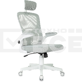 Кресло Бюрократ MC-W101-H светло-серый TW-02 TW-20 сетка/ткань, крестов. пластик, пластик белый
