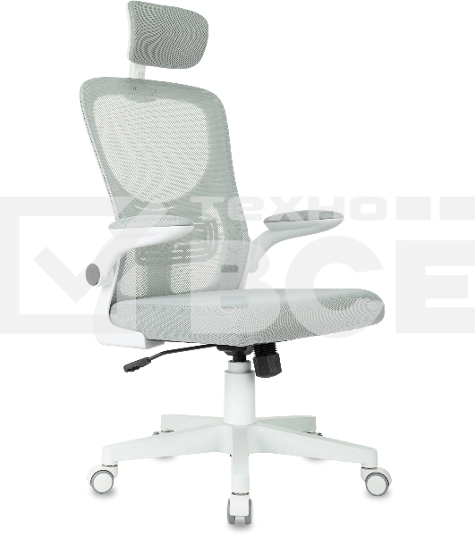 Кресло Бюрократ MC-W101-H светло-серый TW-02 TW-20 сетка/ткань, крестов. пластик, пластик белый