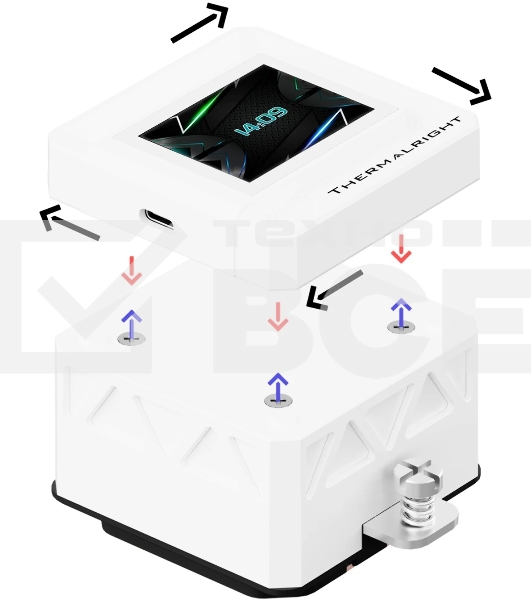 Водяное охлаждение для процессора Thermalright Frozen Warframe SE 240 ARGB White (240mm, LED temp., Black, ARGB/ Fans: 2x120mm, 70.84CFM, 29.8dBA, 2000RPM/ Pump height 59mm, Rad thickness 27mm/ S: 1851, 1700, 1200, 115X, AM5, AM4)