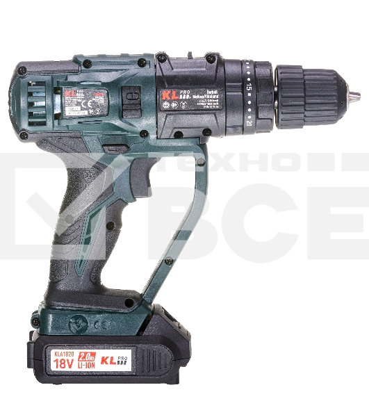 Профессиональный беспроводной мульти сет Klpro KLMS18-20 4в1 реноватор/уд шуруповерт/диск пила/лобзик (18В, Li-ion-2шт, 2.0А·ч,З/У, сумка + 20 аксес)