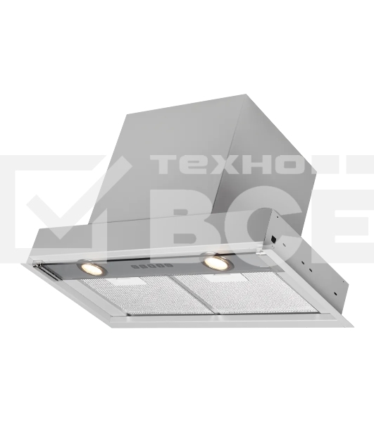 Вытяжка встраиваемая Kuppersberg Francesca 60, ширина 60 см, отвод/рециркуляция, 850 м3/час, электронное кнопочное управление, 3 скорости, светодиодное освещение 2х3,5 Вт, металлический жироулавливающий фильтр, 62 дБ, стальной