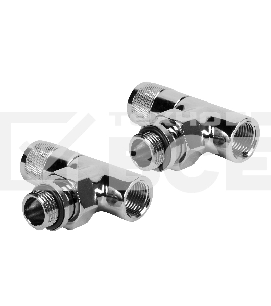 Набор дизайн-вентилей, PIANO, угловой (хром) 1/2