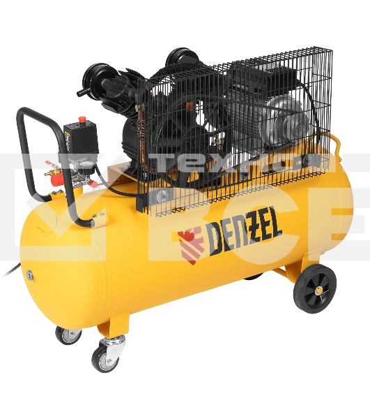 Компрессор воздушный Denzel BCV2200/100 рем. привод, 2,2 кВт, 100 л, 370 л/мин