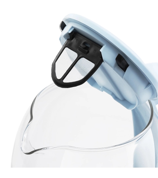 Чайник электрический Kitfort КТ-640-1 1.7 л, 2200 Вт, голубой (корпус: пластик/стекло)