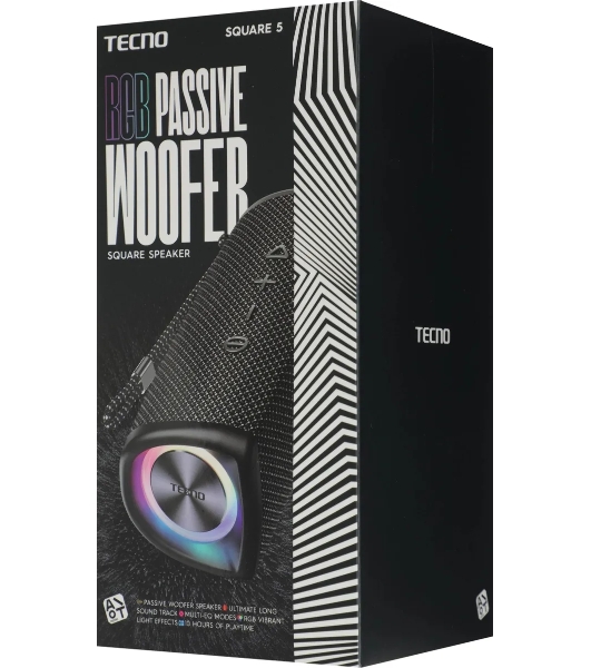Колонка портативная Tecno S5 Square черный 30W 1.1 BT 4000mAh (S5)