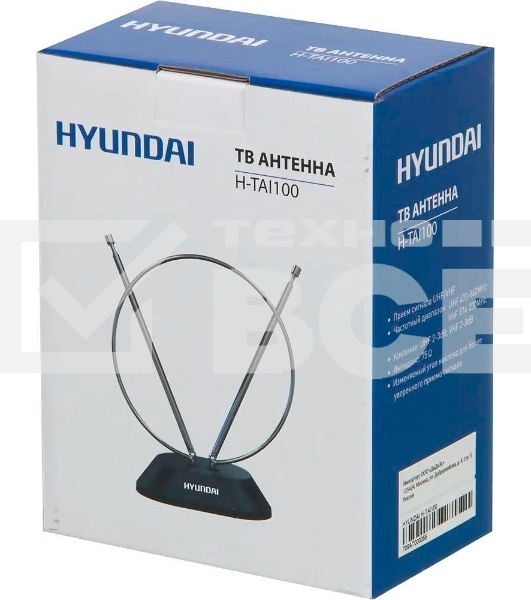 Антенна телевизионная Hyundai H-TAI100 3дБ пассивная черный