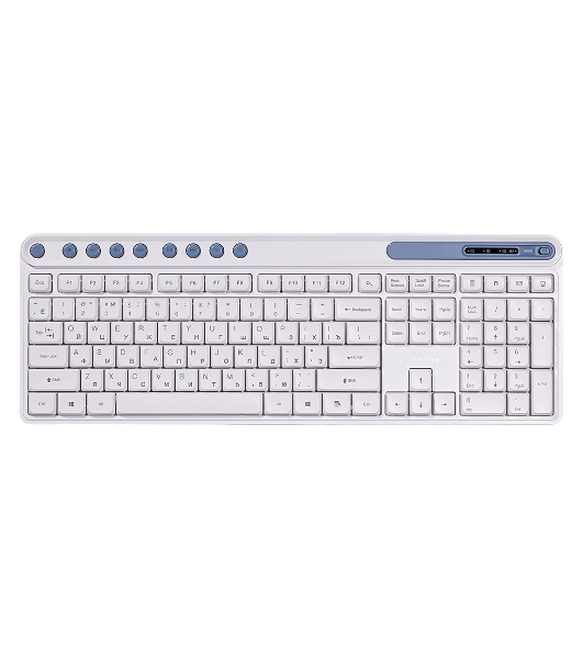 Комплект клавиатура+мышь Smartbuy 107AG беспроводной, USB, 1200 DPI, бело-голубой