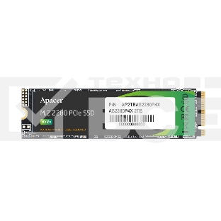 Накопитель SSD Apacer AS2280P4X, 256Gb, M.2 2280, PCIe 3.0 x4, NVMe, R/W 2100/1300