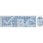 Клавиатура + мышь Оклик S265W клав:голубой мышь:голубой USB беспроводная Bluetooth/Радио Multimedia (1938927), фото 1