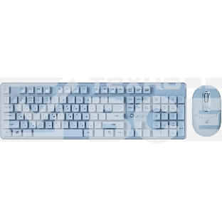 Клавиатура + мышь Оклик S265W клав:голубой мышь:голубой USB беспроводная Bluetooth/Радио Multimedia (1938927)
