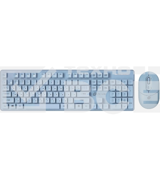 Клавиатура + мышь Оклик S265W клав:голубой мышь:голубой USB беспроводная Bluetooth/Радио Multimedia (1938927)