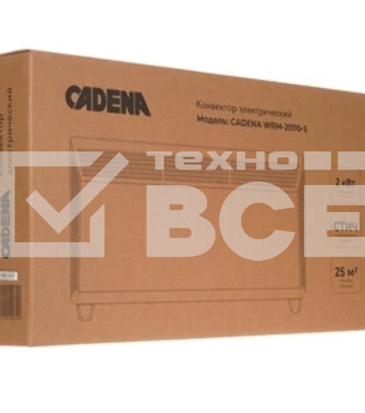 Конвектор Cadena WRM-2000-S белый, 2000 Вт, 25 м2, термостат