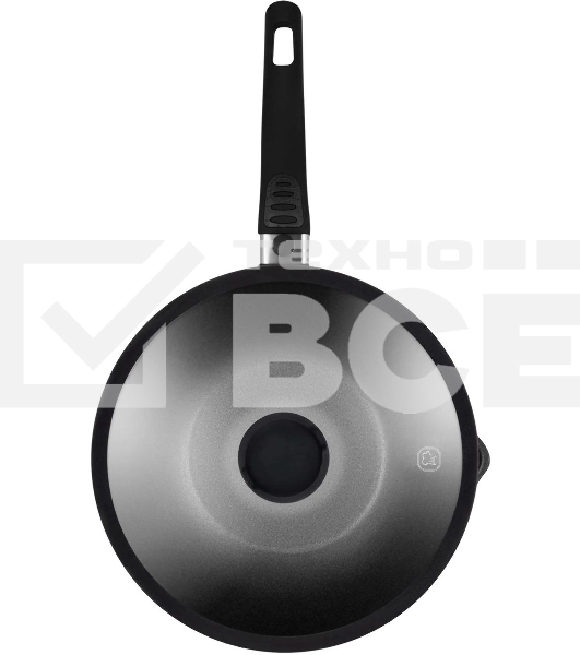 Сковорода ВОК Rondell Escurion RDA-870, 28 см, съемная ручка, с крышкой, черный