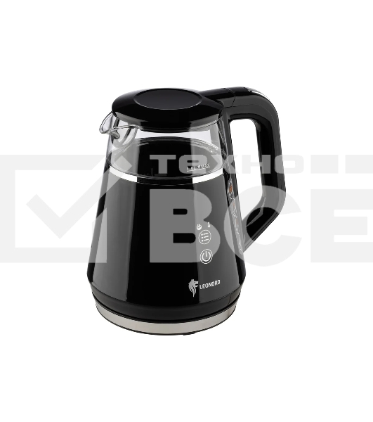 Чайник электрический LEONORD LE-1534 1 л, 1100 Вт, пластик/стекло, черный