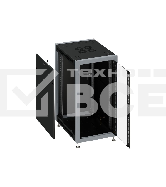 Шкаф серверный Sysmatrix SL 6822.912 напольный 22U 600x800мм пер.дв.стекл задн.дв.перфор. 800кг черный 650мм 59кг 1100мм IP20 металл