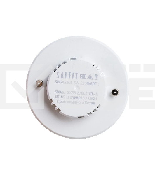 Лампа светодиодная SAFFIT SBGX5308 (55185) 8 вт GX53 теплый таблетка
