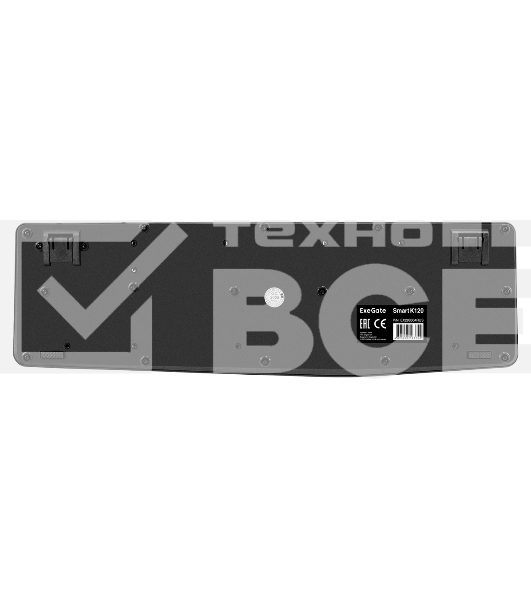 Клавиатура ExeGate EX298364RUS Smart K120 (USB, полноразмерная, влагозащищенная, 104кл., Enter большой, длина кабеля 1,6м, черная, RTL)