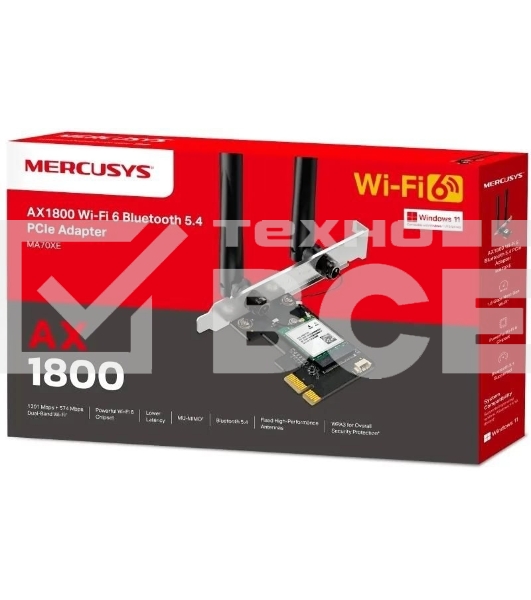Двухдиапазонный беспроводной адаптер Mercusys MA70XE PCI-Express Wi-Fi с Bluetooth