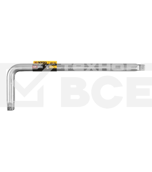 Вороток Г-образный Denzel 450x150 мм, квадрат 3/4