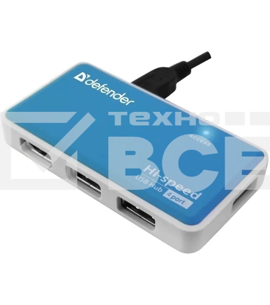 Концентратор USB Defender Quadro Power, USB, адаптер/через USB, блок питания