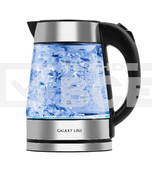 Чайник электрический Galaxy Line GL 0561, стекло, 2200 Вт, 1,7 л, многоцветная LED-подсветка, съемный фильтр, корпус из термостойкого стекла