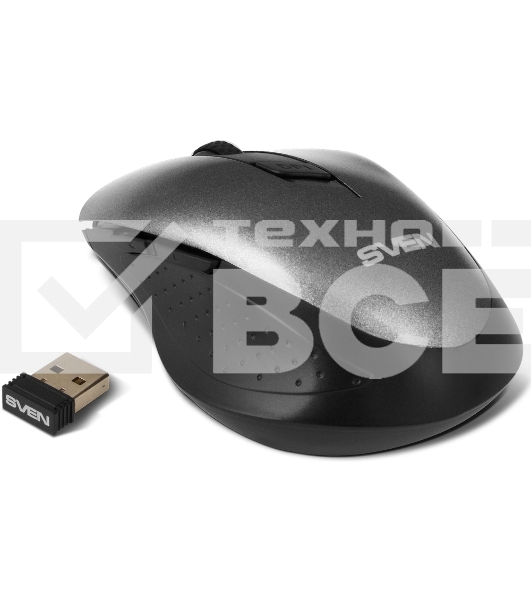 Мышь беспроводная SVEN RX-425W серый, 1600 dpi, радиоканал, USB, кнопки - 6
