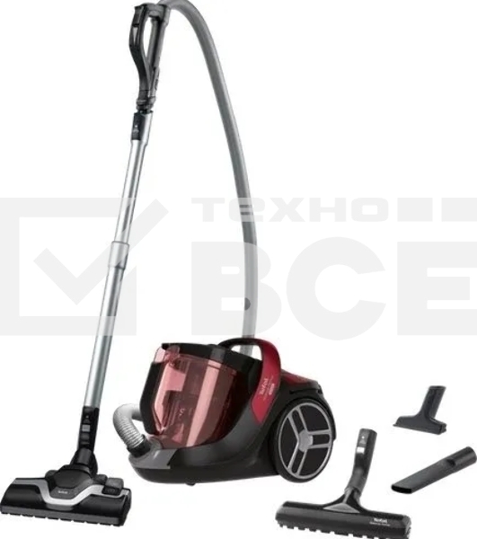 Пылесос Tefal TW7253EA красный/черный, 550 Вт, уборка сухая, пылесборник контейнер, 2.5 л